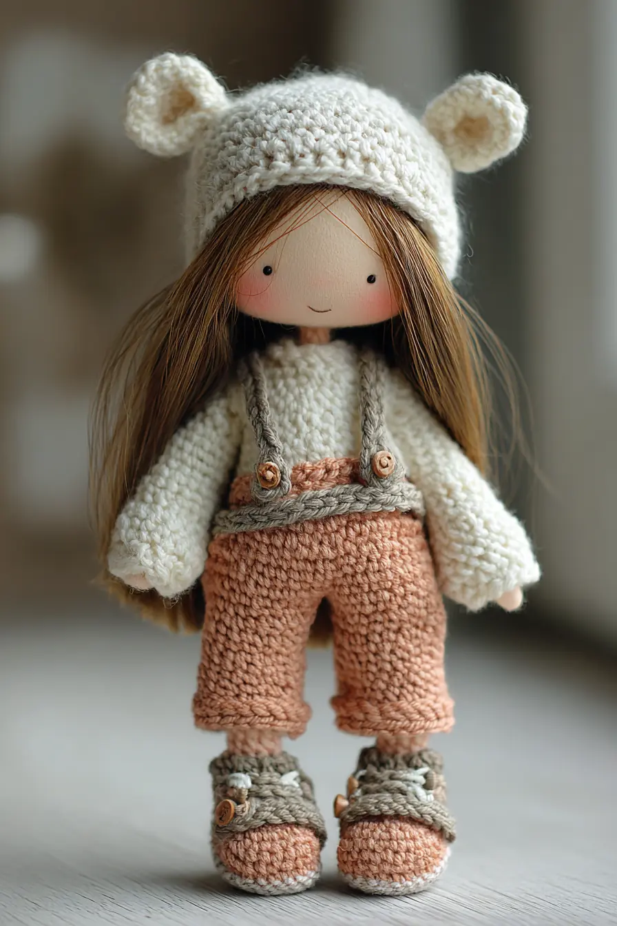 Amigurumi Doll with Bear-Ear Hat — DK Yarn, Single Crochet, Safety & Tips