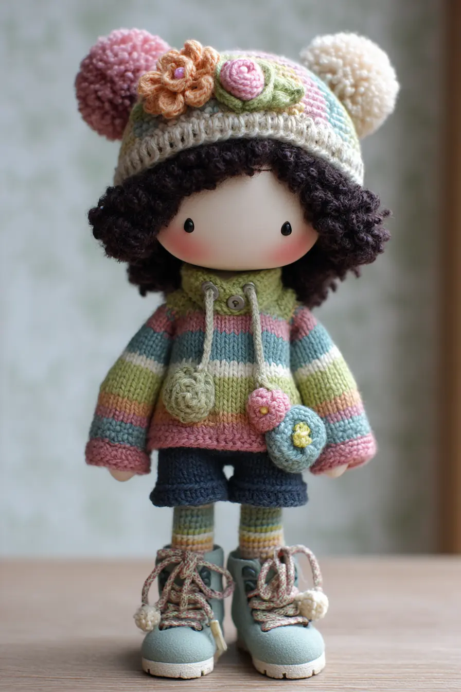 Amigurumi Doll with Pom‑Pom Hat — Yarn, Stitches, Size & Safety Tips