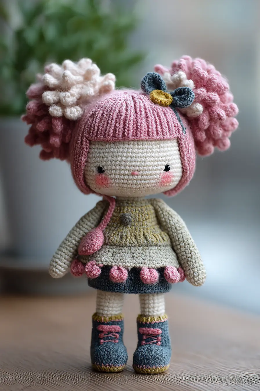 Amigurumi Pom-Pom Hair Doll — Crochet Pattern, Materials & Tips