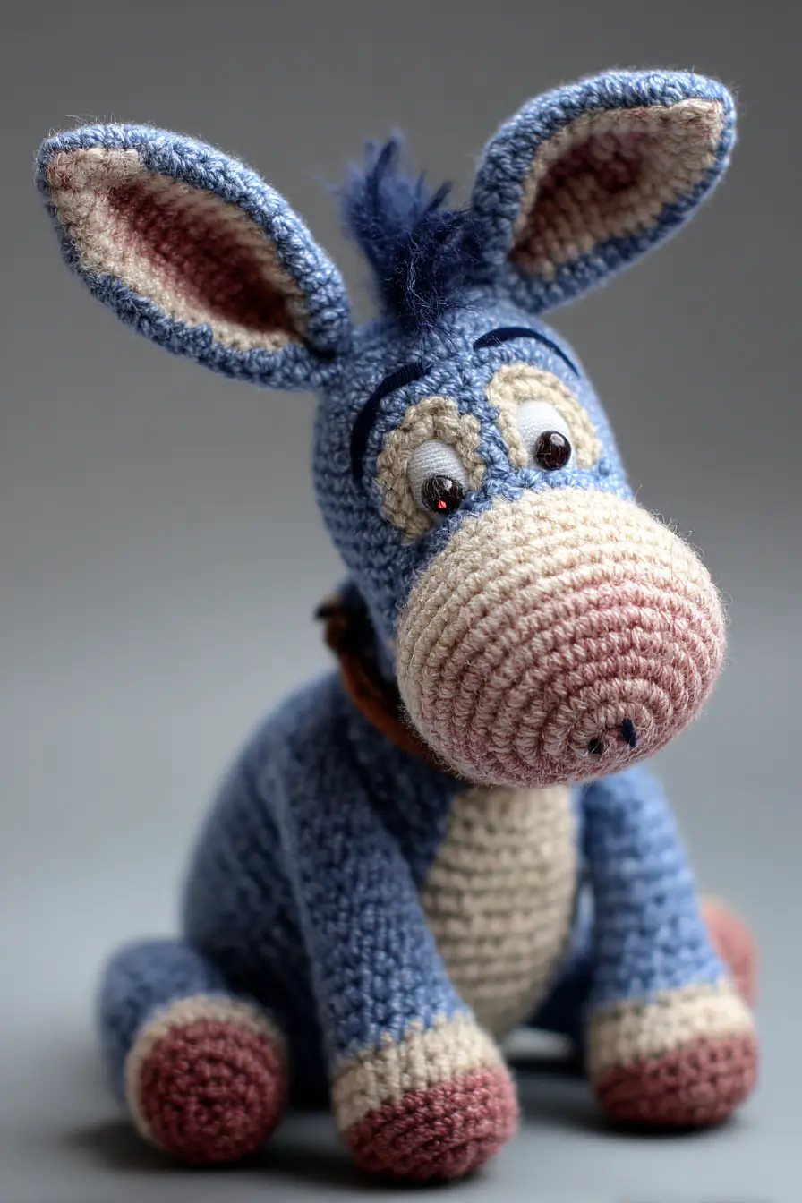 Amigurumi Donkey Crochet Pattern — Blue Plush Toy