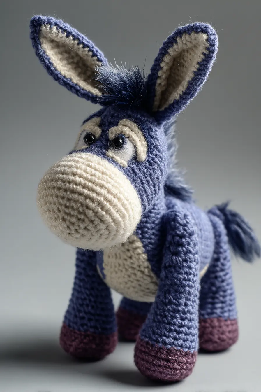 Amigurumi Donkey Crochet Pattern — Small Plush Toy (8–10 in)