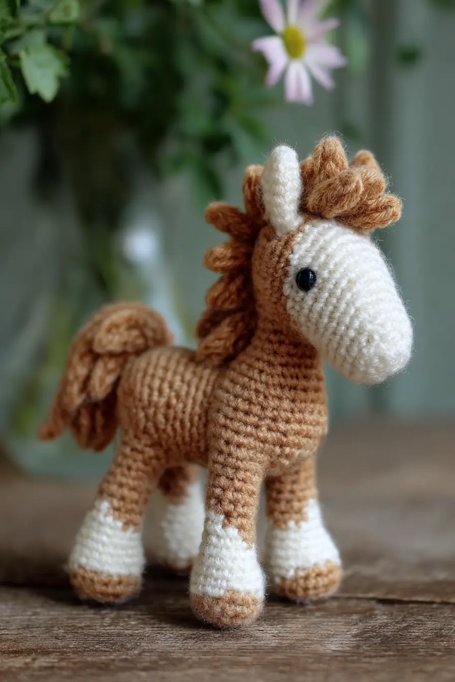 Amigurumi Pony: Crochet Horse with Loop Mane — 4.5–6 in (11–15 cm)