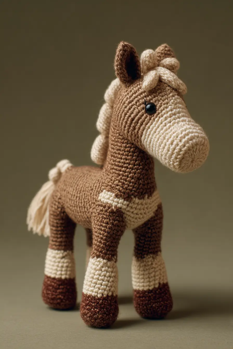 Amigurumi Horse Toy — Worsted Yarn Crochet Pattern (Single Crochet & Safety Tips)