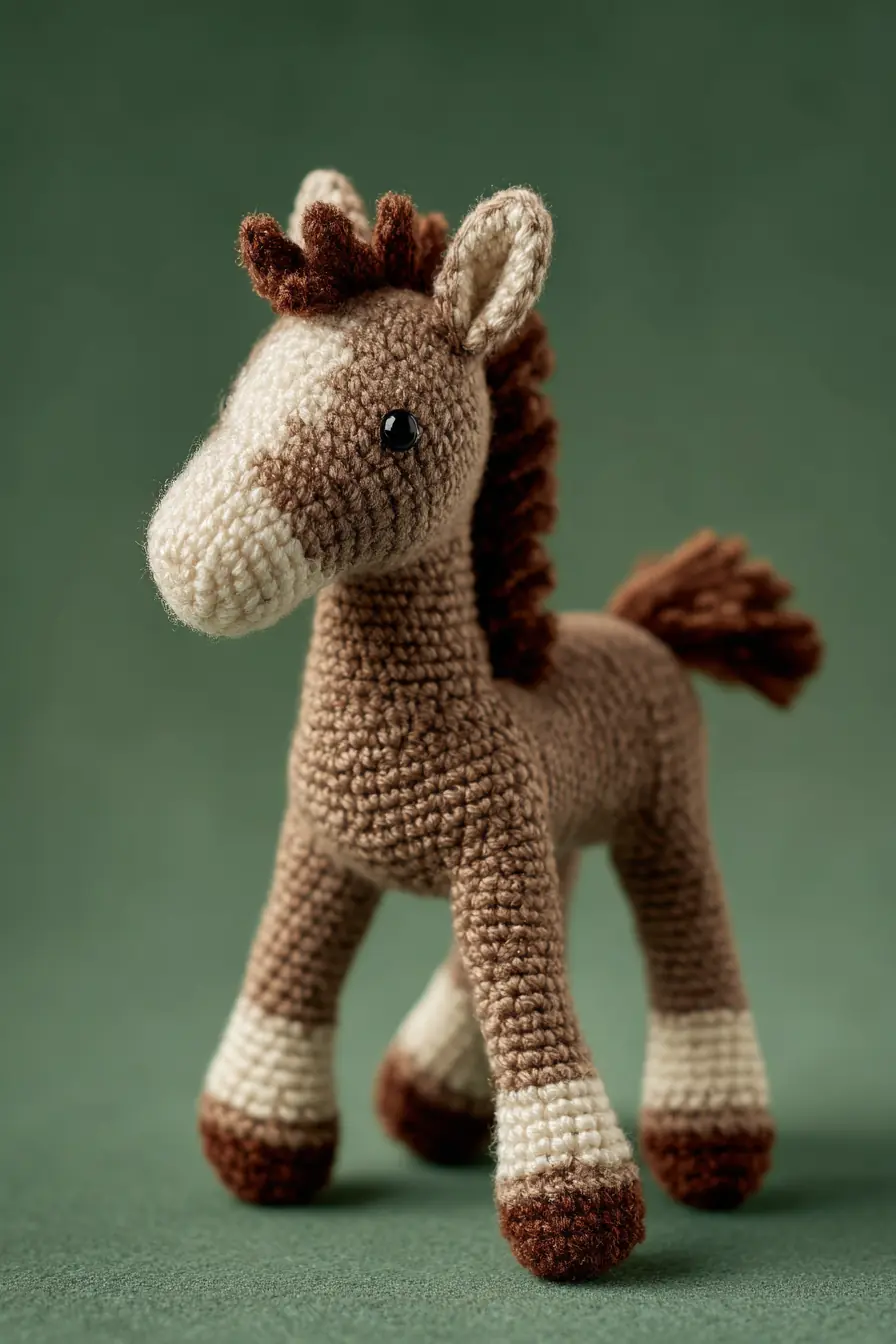 Amigurumi Horse Crochet Pattern — Worsted Yarn, Safety Eyes & Size Guide