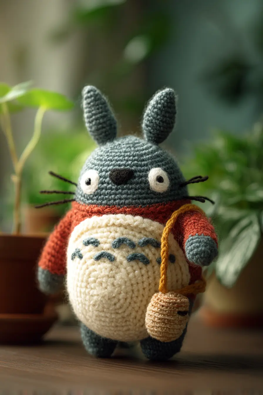 Amigurumi Totoro‑Style Plush — Worsted Yarn, Single Crochet, 8–9 in (20–23 cm)