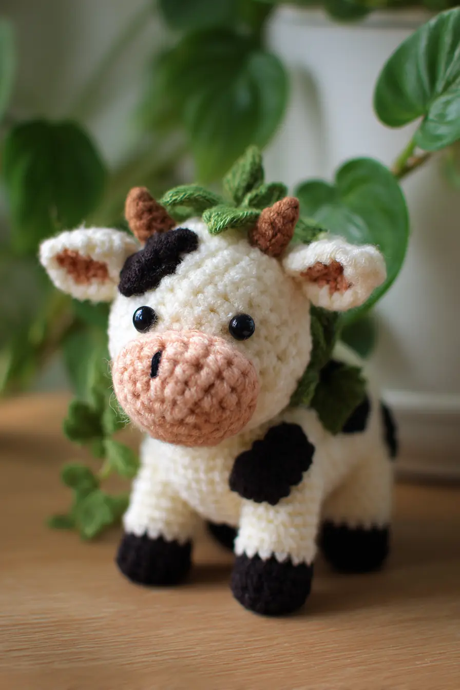 Amigurumi Cow Pattern — Worsted Yarn Crochet with Safety Eyes