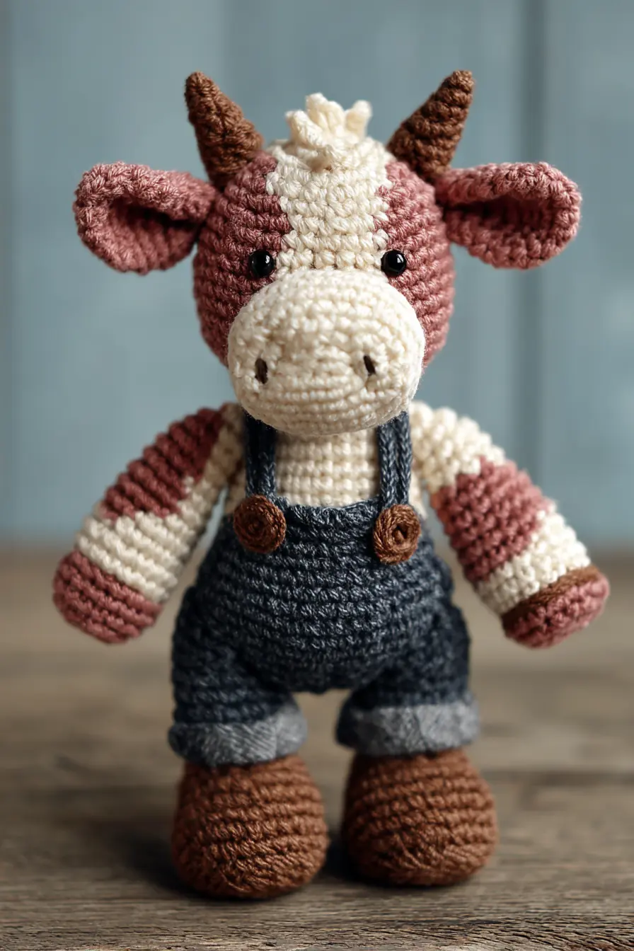 Amigurumi Cow in Overalls — Crochet Pattern Materials & Tips