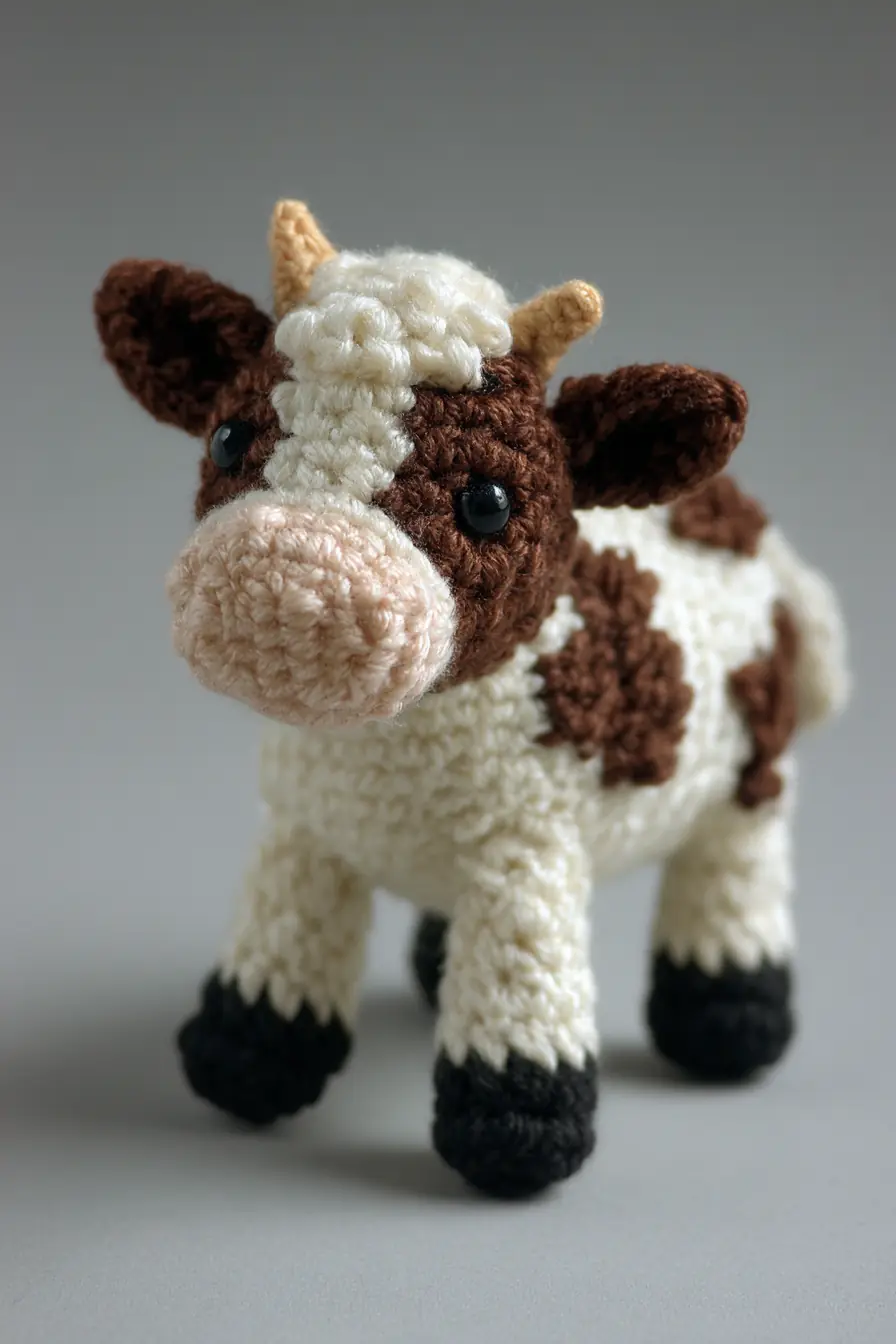 Amigurumi Cow Crochet Pattern — Small Plush Toy (Yarn, Safety Eyes)