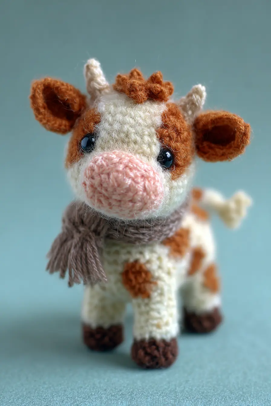 Amigurumi Cow Crochet Pattern — Cute Brown & Cream Toy (Small, Stuffed)