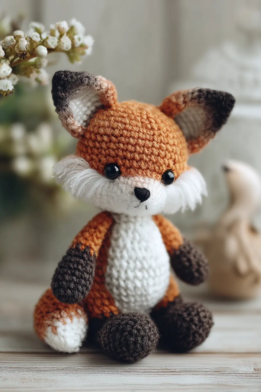 Amigurumi Fox Crochet Pattern — Plush Fox Toy with Faux-Fur Muzzle