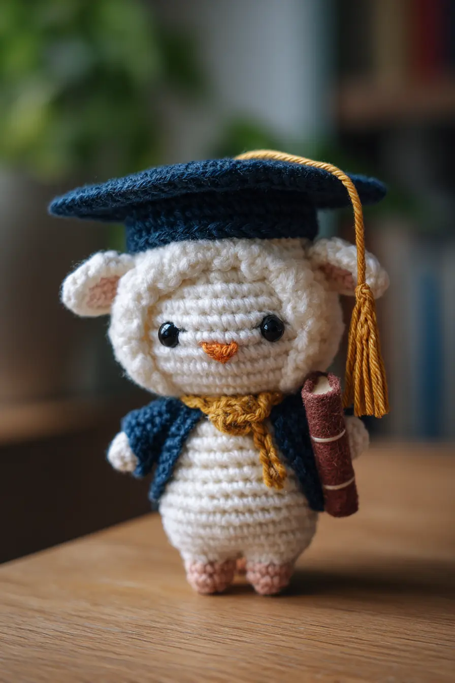 Amigurumi Graduation Lamb Crochet Pattern — Tiny Scholar Toy (DIY)