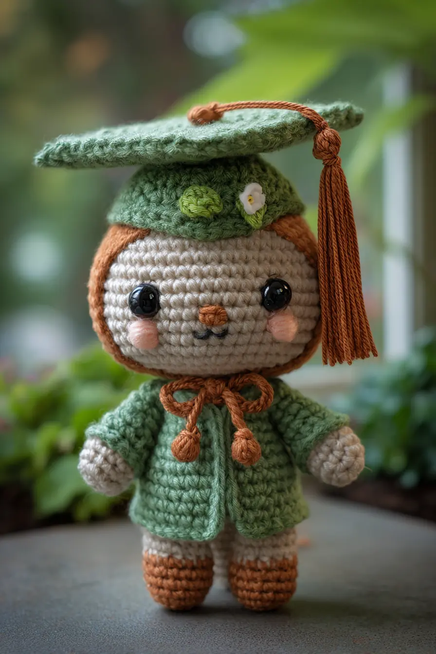 Amigurumi Graduation Doll: Crochet Cap, Tassel & Coat (6–8 in)