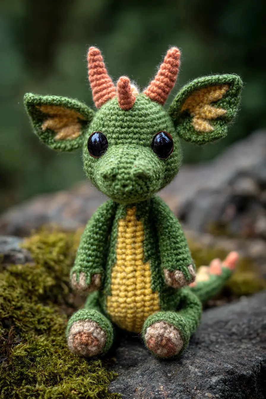 Amigurumi Dragon Crochet Pattern — Small Green Plush Dragon (DIY)