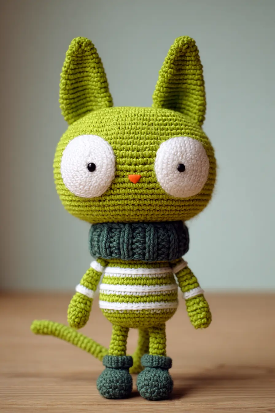 Amigurumi Green Cat Crochet Pattern — Materials, Stitches & Safety Tips
