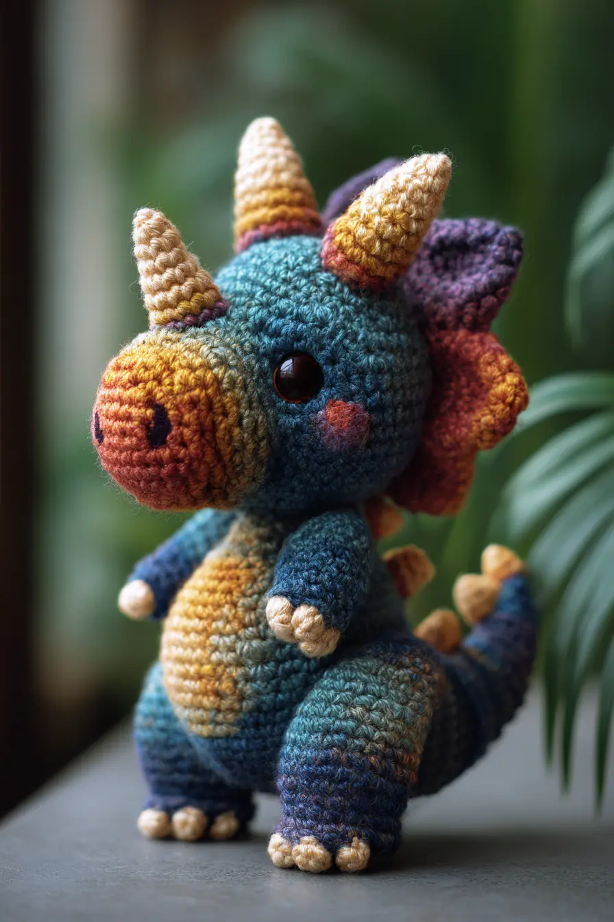 Amigurumi Triceratops Crochet Plush — Worsted Yarn Pattern & Tips