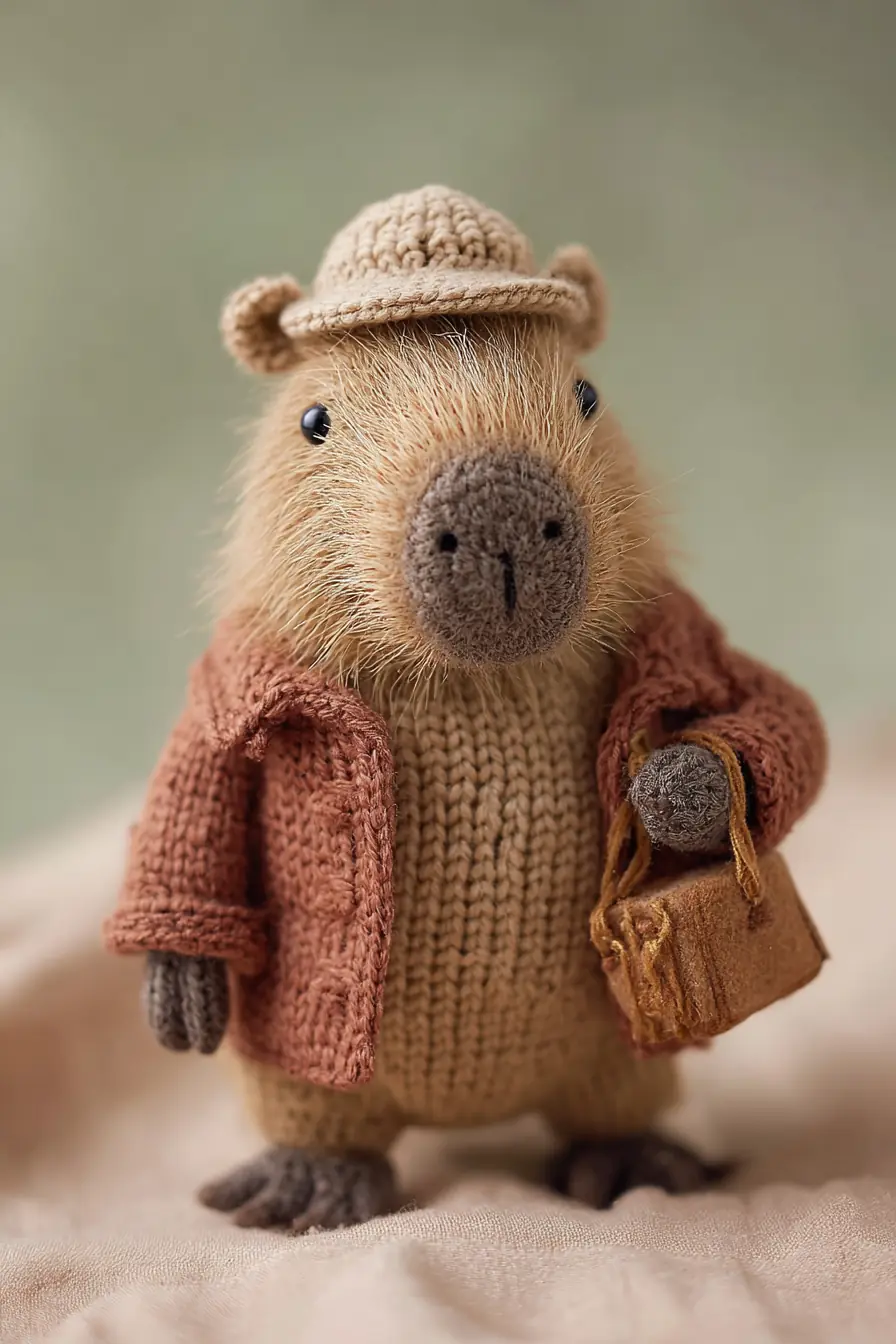Amigurumi Critter with Knit Coat and Hat — Materials, Size & Tips