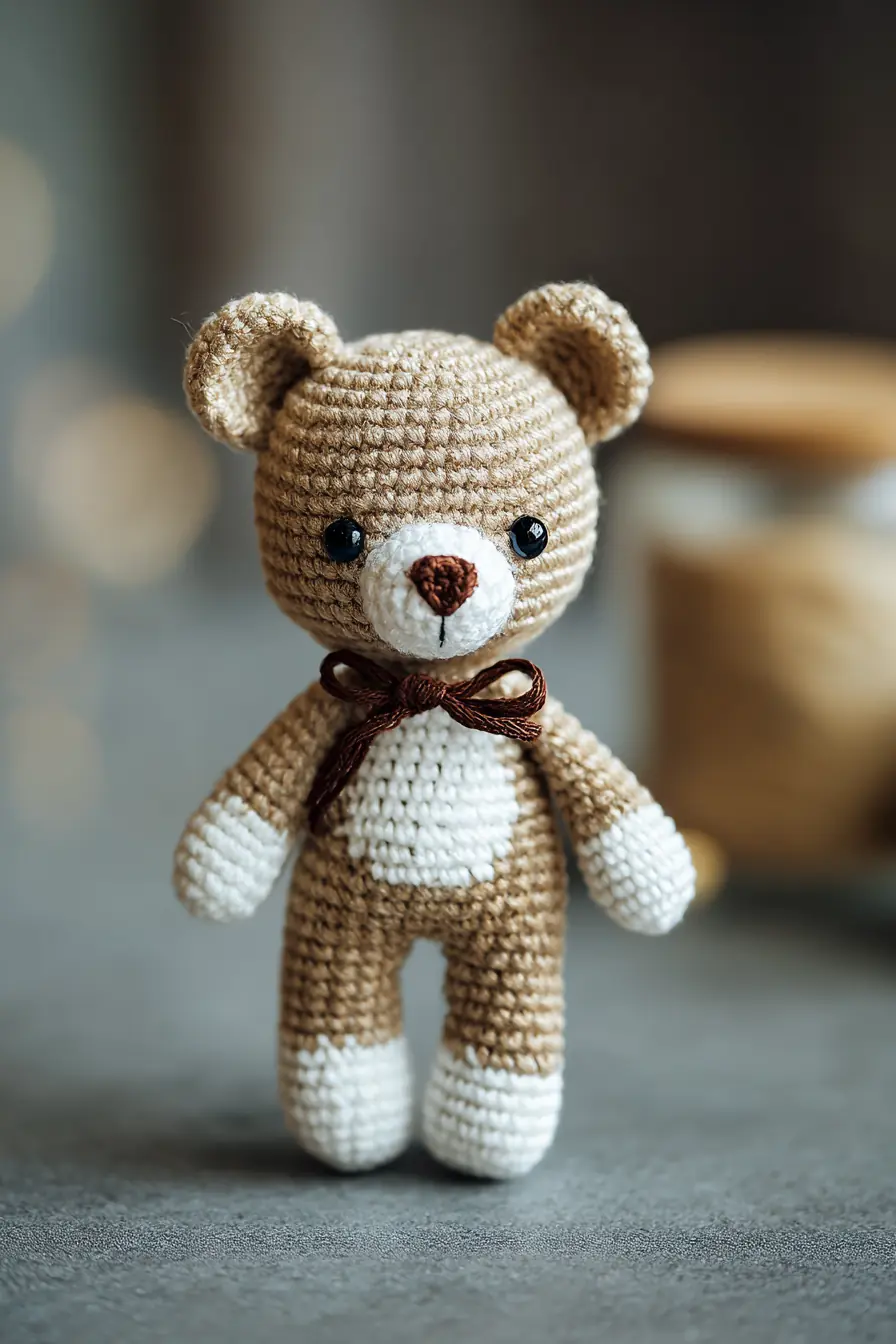 Amigurumi Crochet Bear Pattern — Small Brown & White Teddy Tutorial