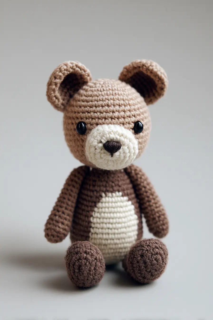 Amigurumi Crochet Bear — Worsted Yarn, Safety Eyes, Small Stuffed Toy