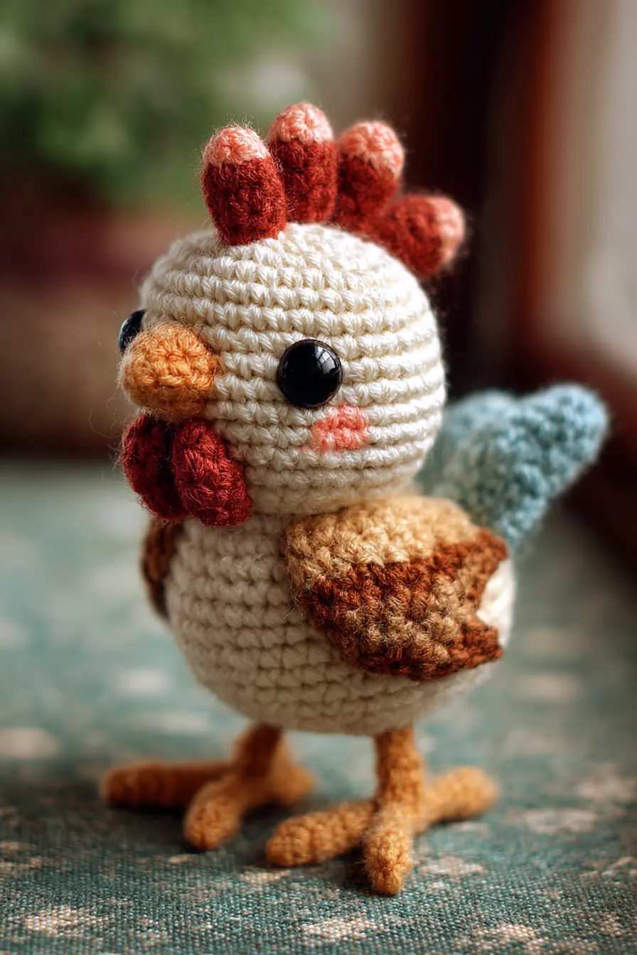 Amigurumi Crochet Chicken Pattern — Small Chick Toy with Comb & Wings