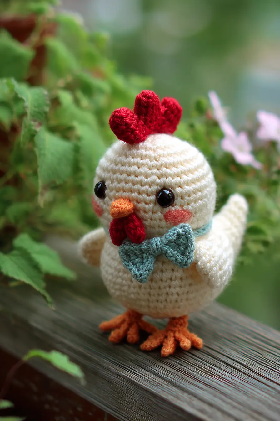 Amigurumi Crochet Chicken Pattern — Cute Small Chick with Bow Tie