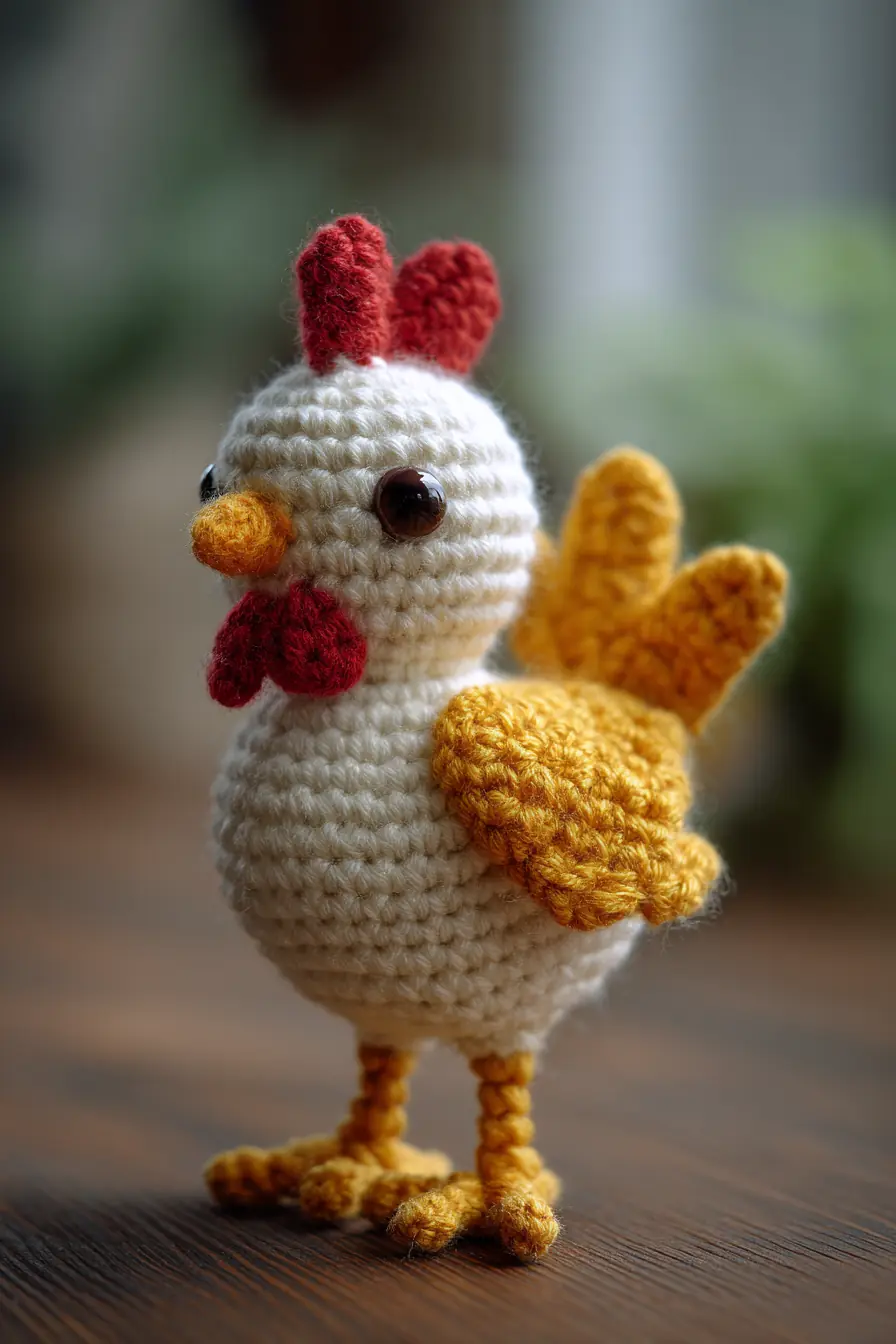 Amigurumi Crochet Chicken — Worsted Yarn, Single Crochet & Safety Eyes