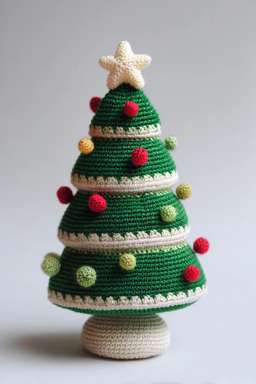 Amigurumi Crochet Christmas Tree — Small Festive Tabletop Decoration