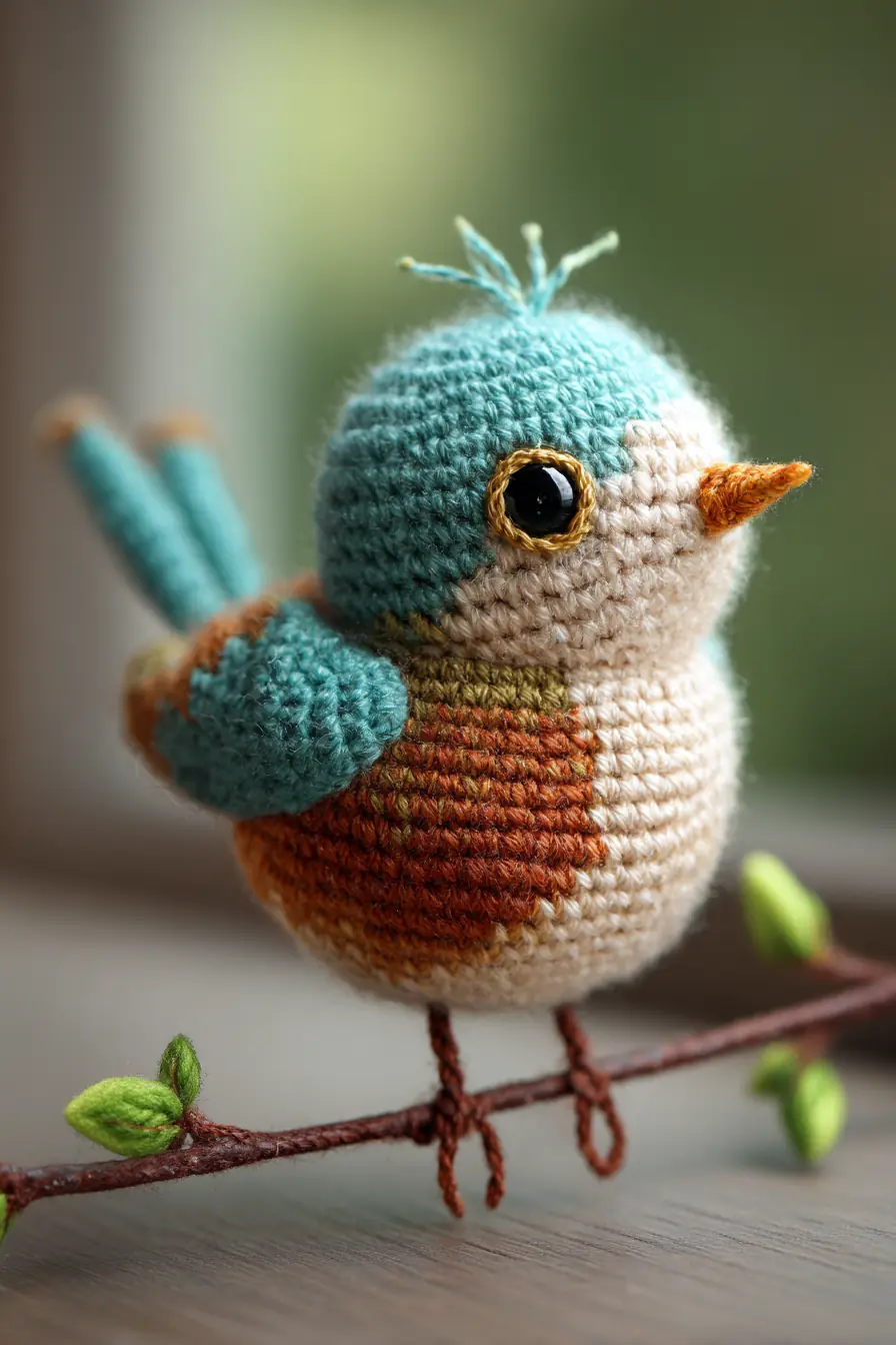 Amigurumi Crochet Bird Pattern — Small Round Bird Toy (DK/Worsted Yarn)