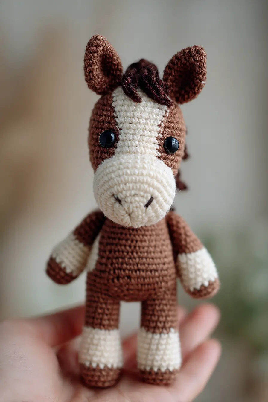 Amigurumi Crochet Horse Pattern — Small Brown Pony (5–6 in)