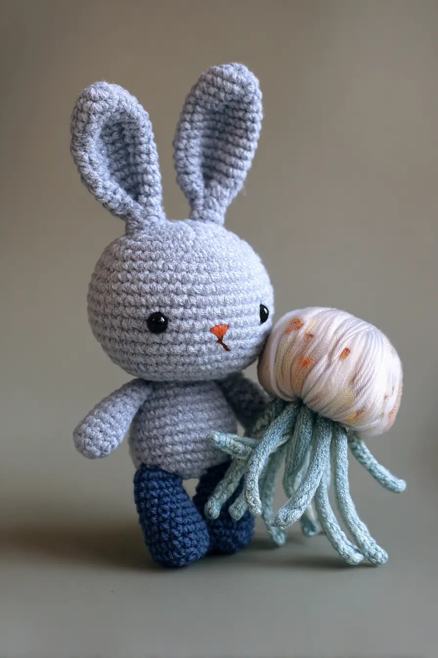 Amigurumi Crochet Bunny with Jellyfish Toy — Materials, Stitches & Safety Tips
