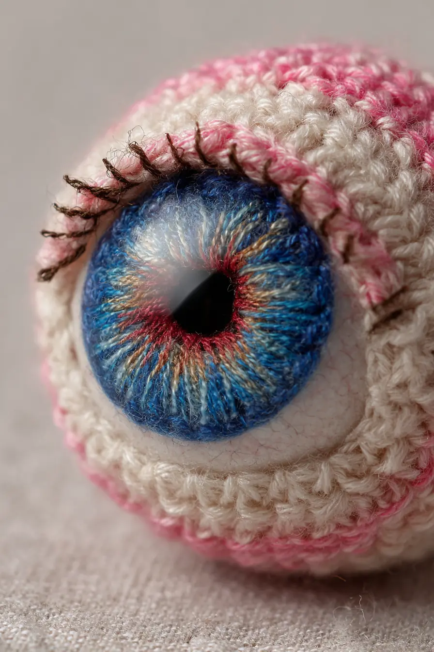 Amigurumi Crochet Eye Pattern — Embroidered Iris & Eyelashes