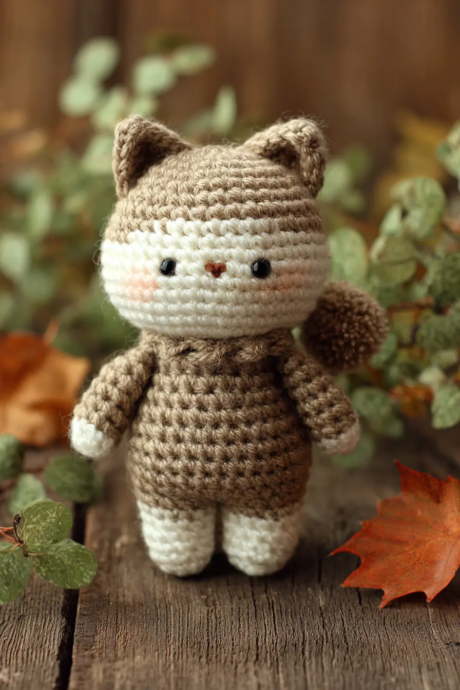 Amigurumi Brown Cat Crochet Pattern — Tiny Kitten Doll (5–6 in)