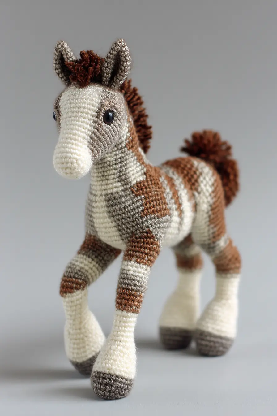 Amigurumi Standing Horse — Crochet Pattern (Worsted Yarn, Safety Eyes)