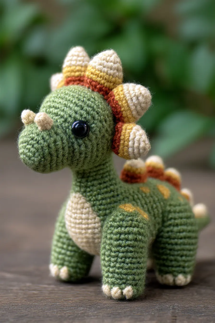Amigurumi Stegosaurus Crochet Pattern — Small Green Dino Toy