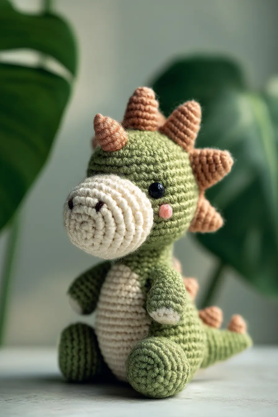 Amigurumi Stegosaurus Crochet Pattern — Green Dino Plush (8–9 in)