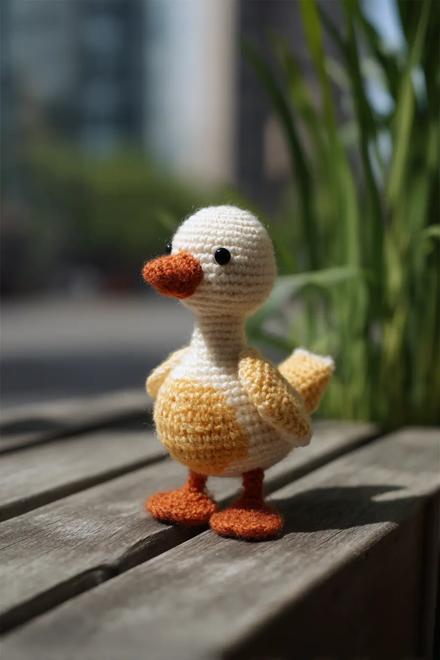 Amigurumi Duck Crochet Pattern — Small Cute Duck Toy with Beak & Wings