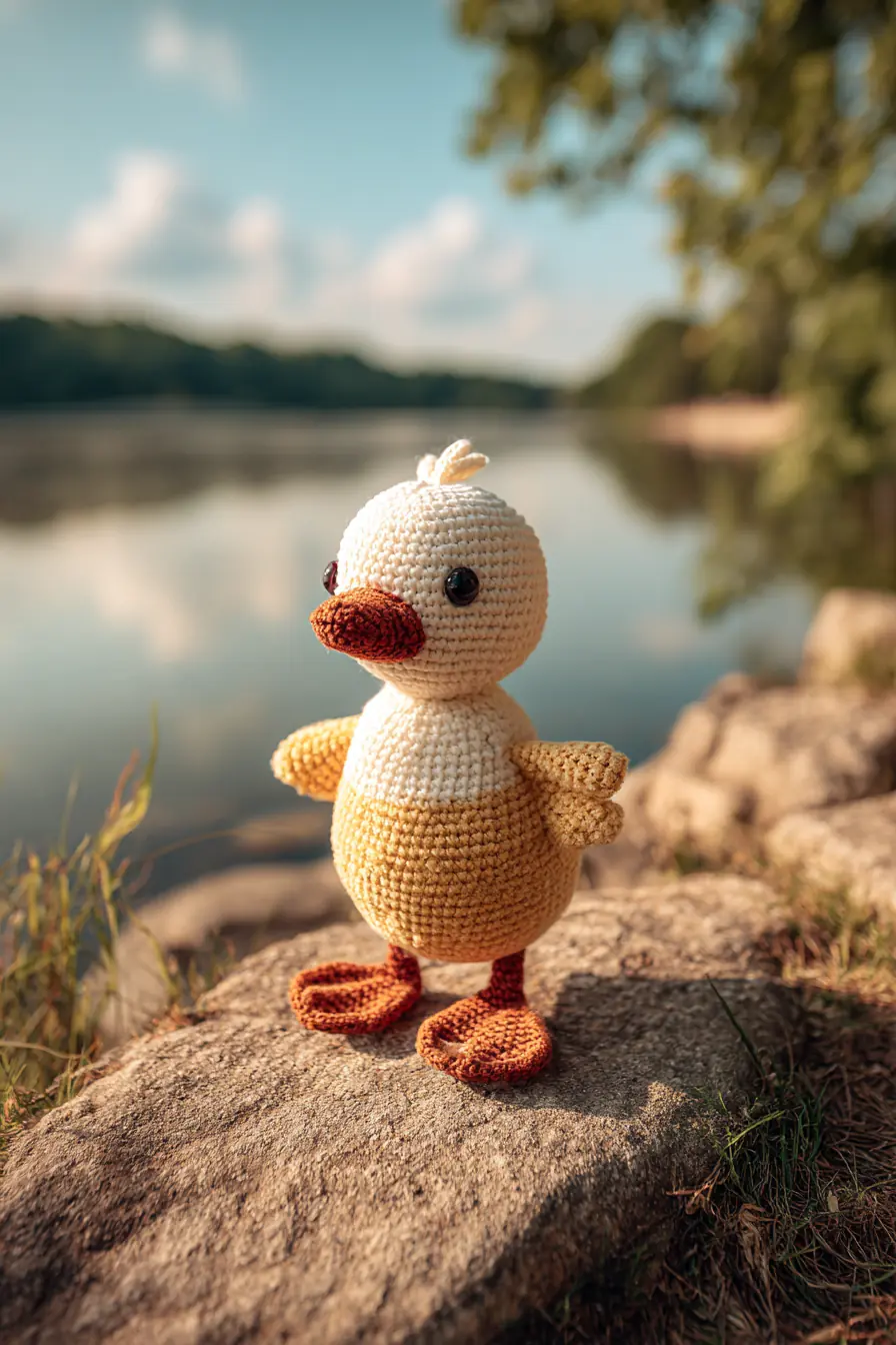Amigurumi Duck Crochet Pattern — Cotton Yarn, Single Crochet, 8 in Finished