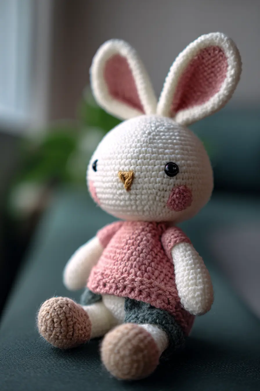 Amigurumi Bunny Doll (8–10 in) — Crochet Materials, Stitches & Safety
