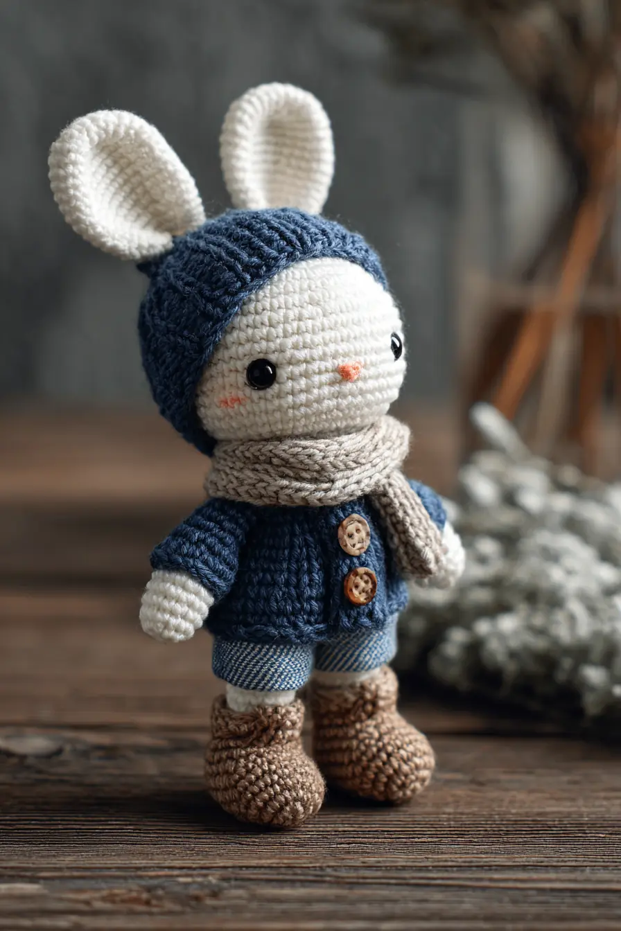 Amigurumi Bunny Doll with Hat and Scarf — Crochet Materials, Stitches & Tips