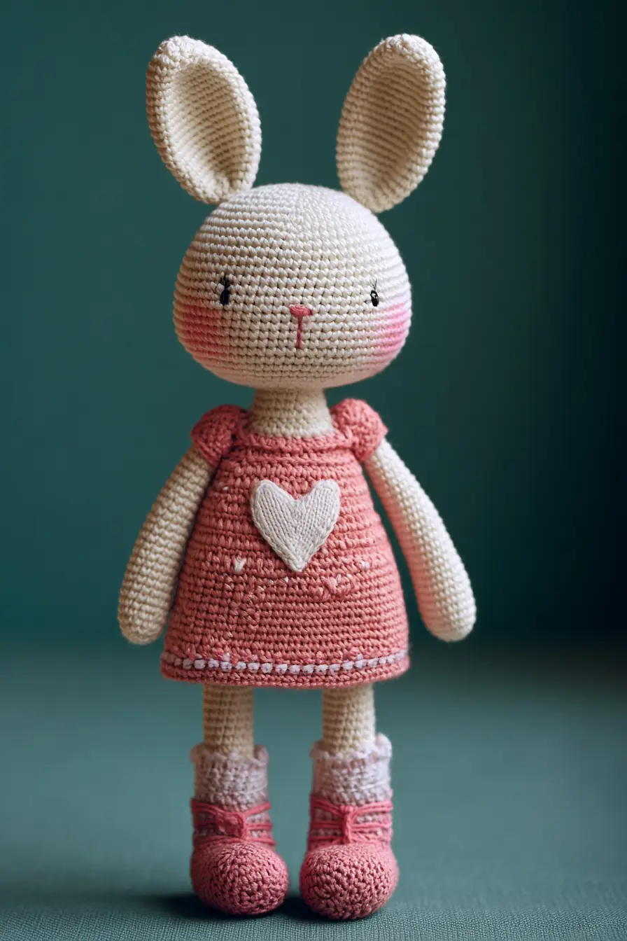 Amigurumi Bunny Crochet Pattern — Cotton Doll with Dress & Boots