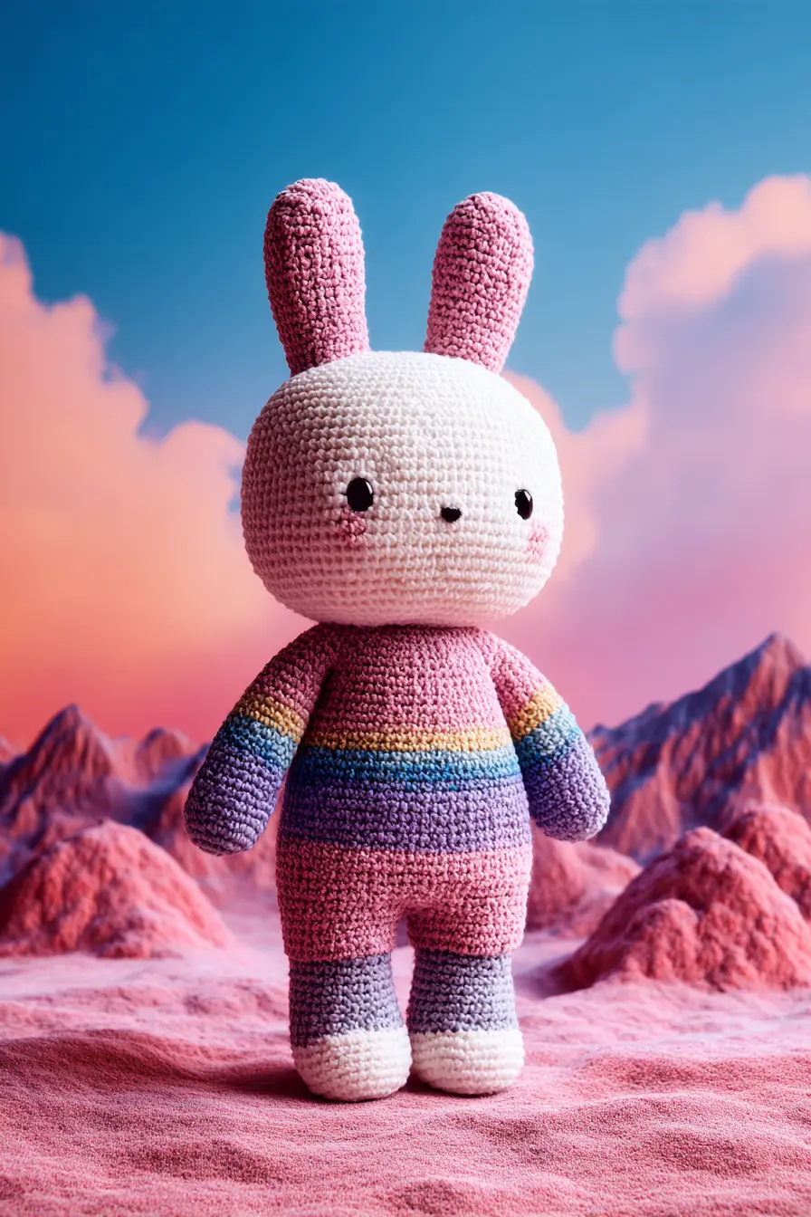 Amigurumi Bunny Crochet Guide — Rainbow-Stripe Plush, Materials & Safety Tips