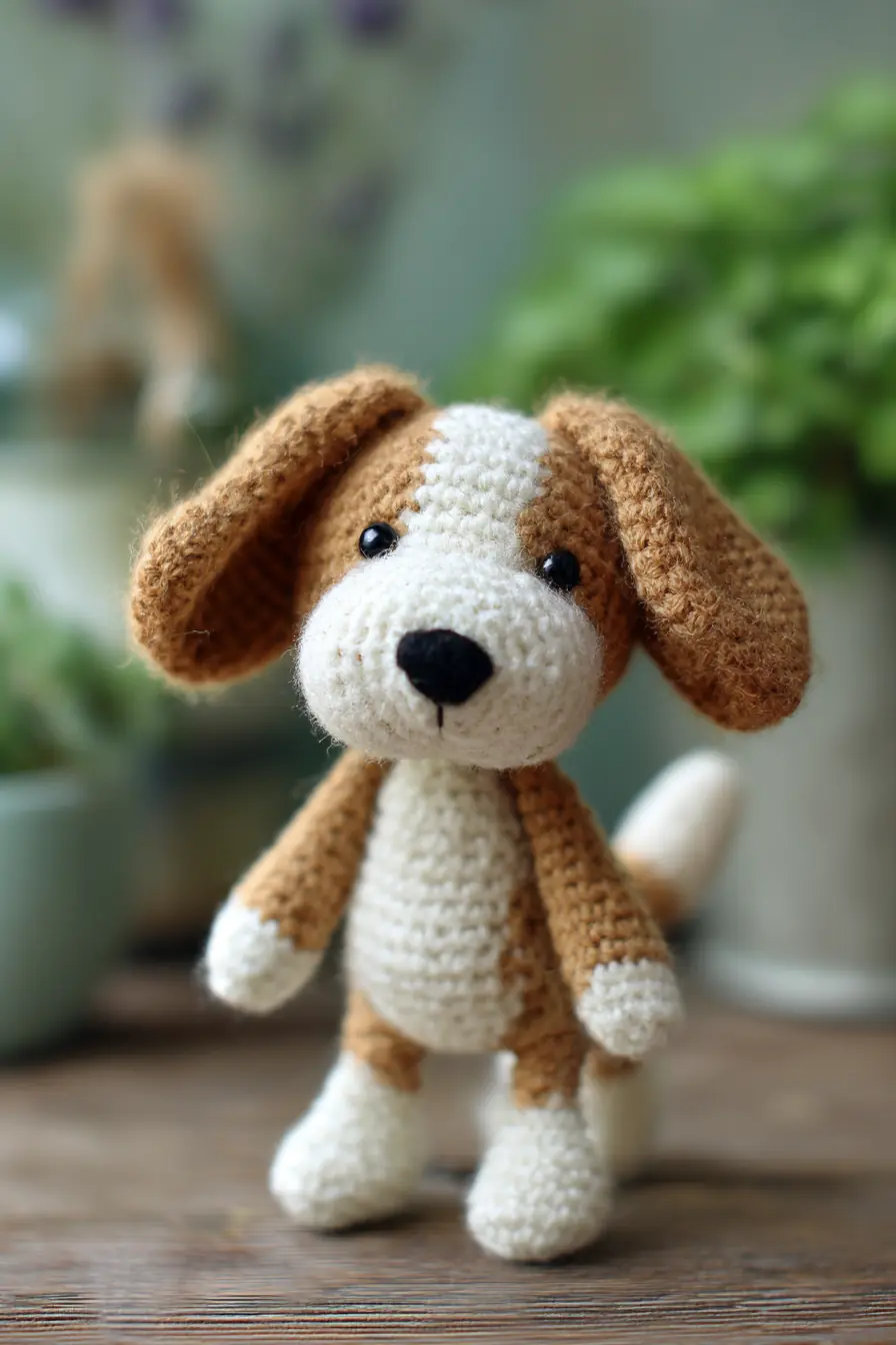 Amigurumi Puppy (Beagle-Inspired) Crochet Pattern — Small Plush Dog Toy