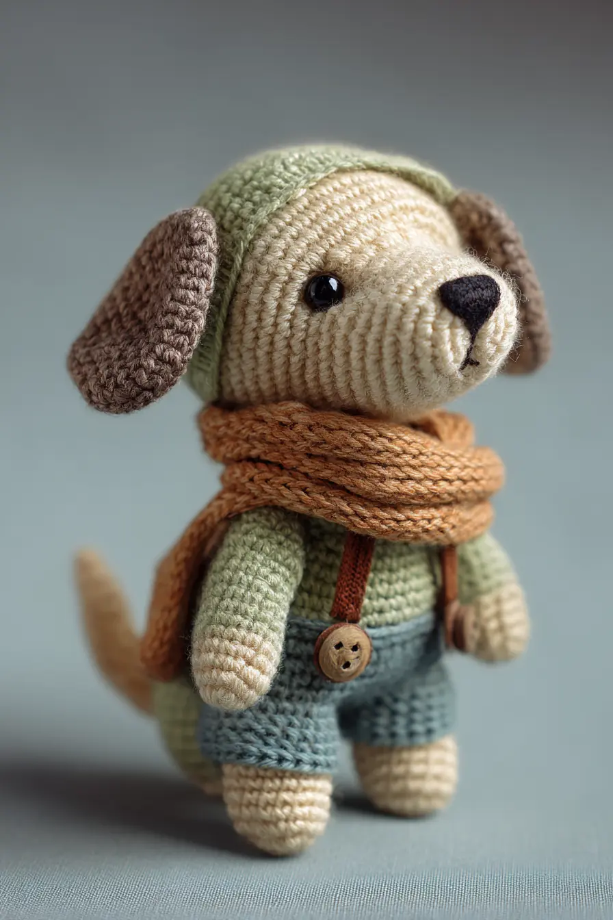 Amigurumi Puppy in Overalls — Crochet Pattern, Materials & Safety Tips