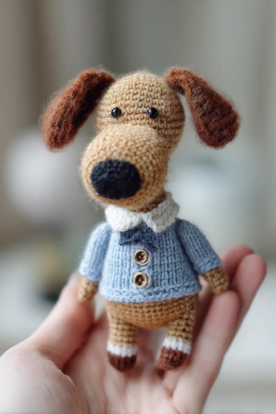 Amigurumi Puppy in Sweater — Crochet Materials, Stitches & Safety Tips