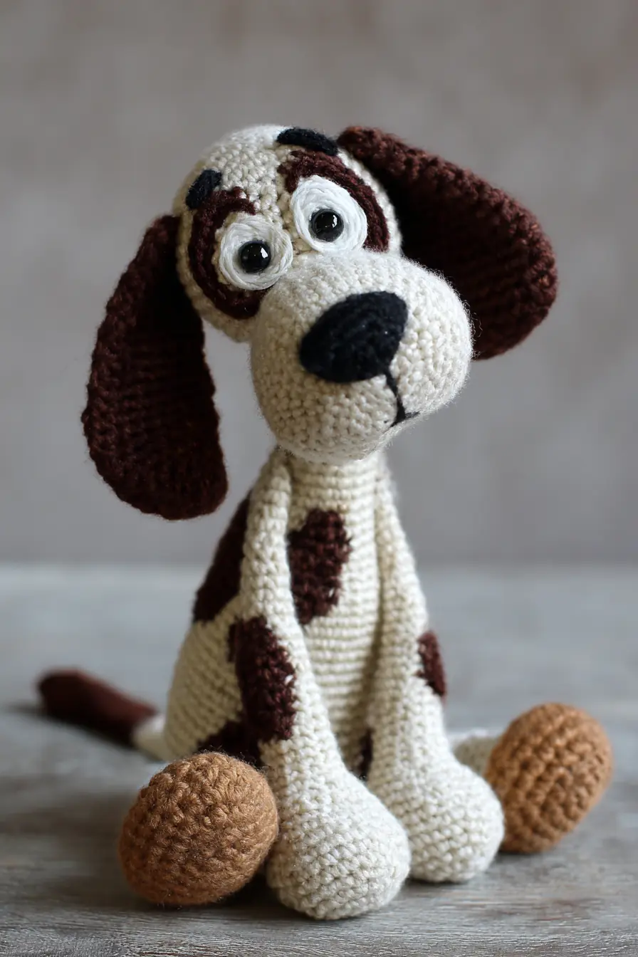 Amigurumi Puppy Crochet Pattern — Worsted Yarn, Safety Eyes, 9–11 in