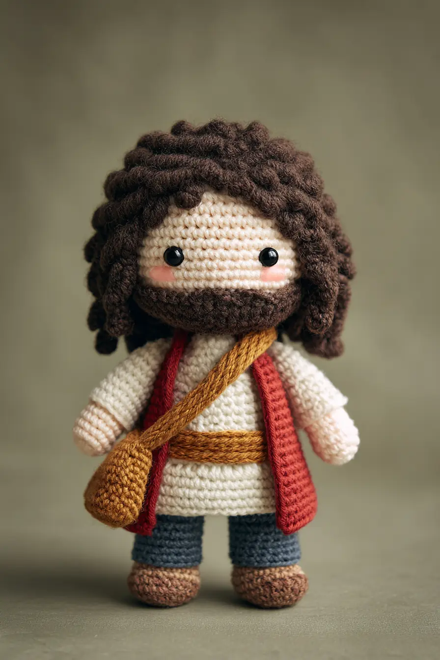 Amigurumi Curly-Haired Bearded Doll — Crochet Pattern, Materials & Tips