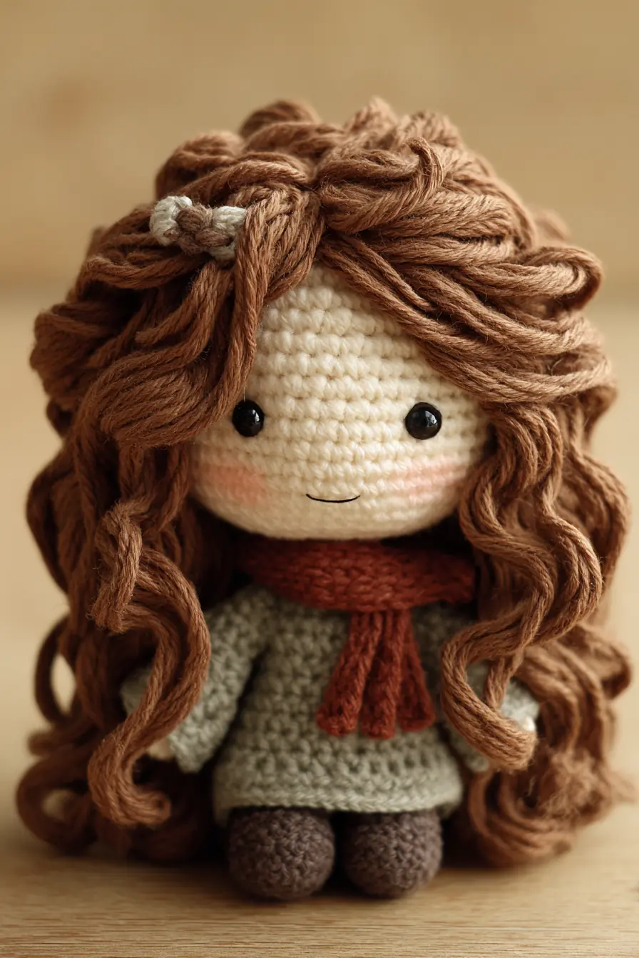 Amigurumi Curly-Haired Doll Crochet Pattern – Yarn, Stitches & Safety Tips