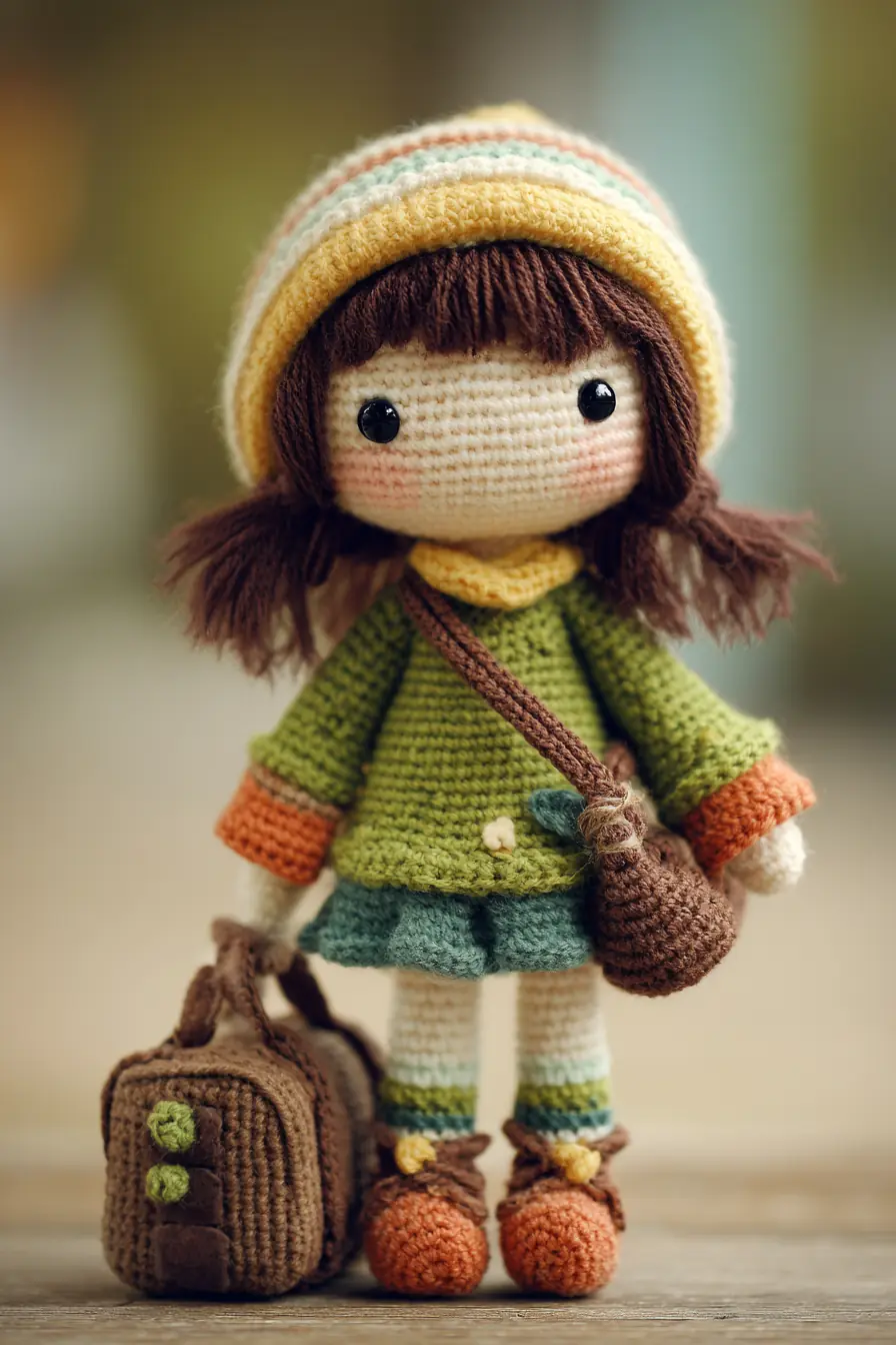 Amigurumi Autumn Girl Doll — Crochet Pattern with Hat, Bag & Boots