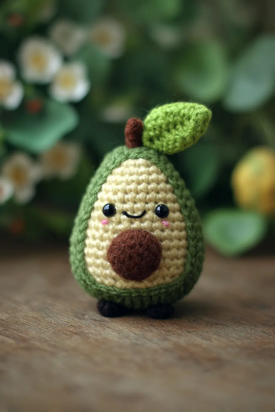 Amigurumi Avocado Plush – Cute Crochet Avocado Pattern (Small 8–10 cm)