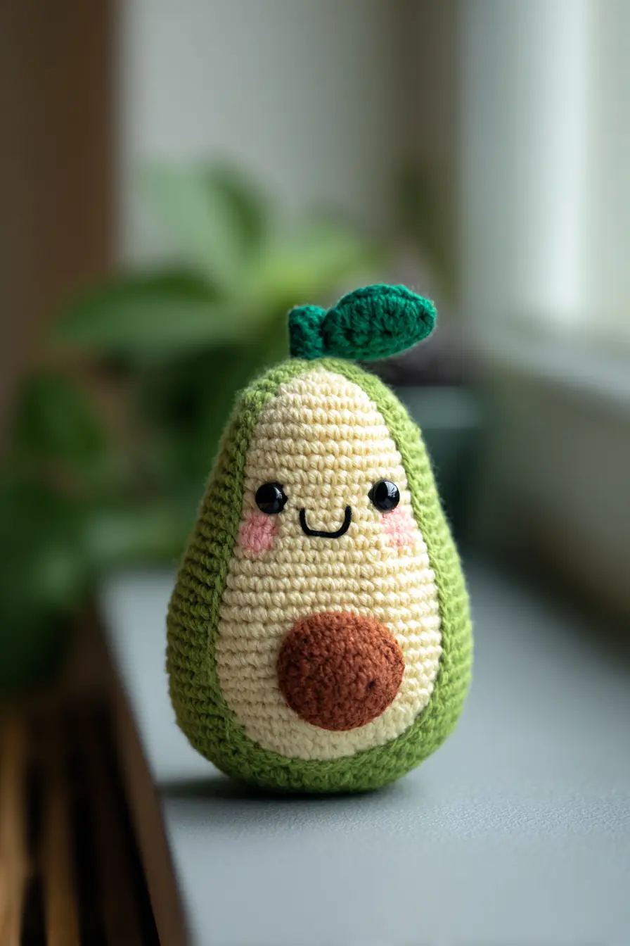 Amigurumi Avocado Crochet Pattern — Cute Kawaii Plush (Yarn, Hook, Tips)