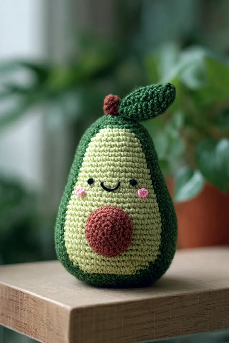 Amigurumi Avocado Crochet Pattern – Cute Plush Toy (Worsted Weight)